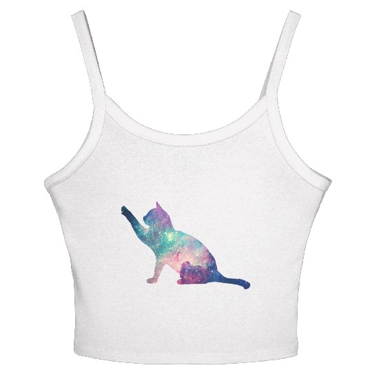 galaxy cat for cats lovers Women's Spaghetti Strap Tank Top