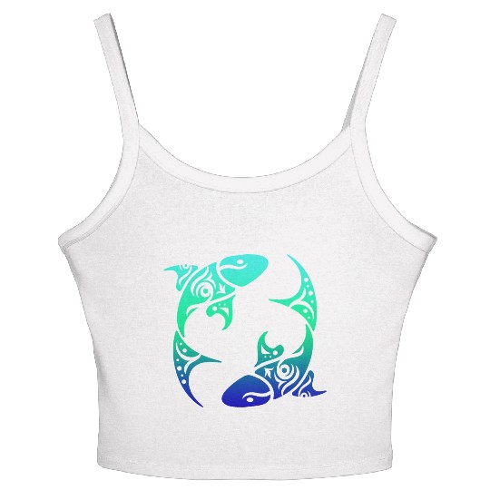 T Tattoo Pisces Horoscope Gift Idea Women's Spaghetti Strap Tank Top