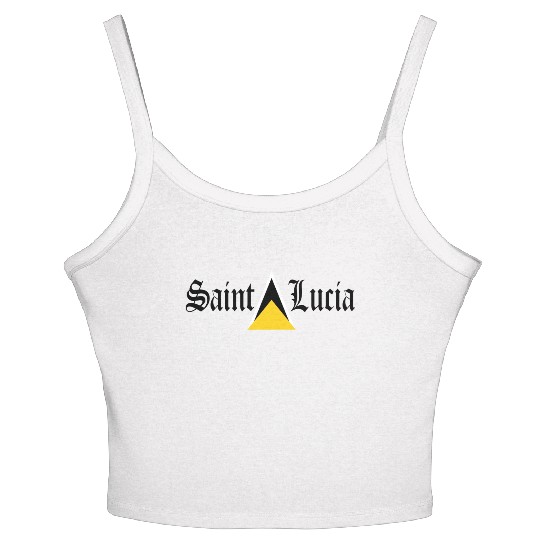 Saint Lucia Flag Blackletter St Lucia Caribbean Women's Spaghetti Strap Tank Top