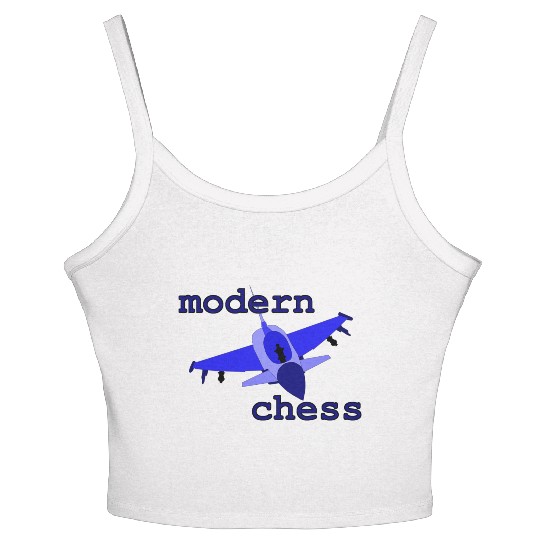 modern chess in royal blue Women's Spaghetti Strap Tank Top