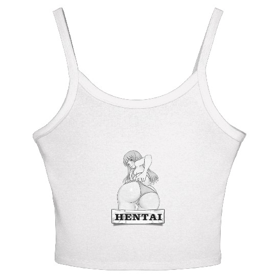 hen Anime Waifu japanese sexy bikin Girl Ahegao Women's Spaghetti Strap Tank Top