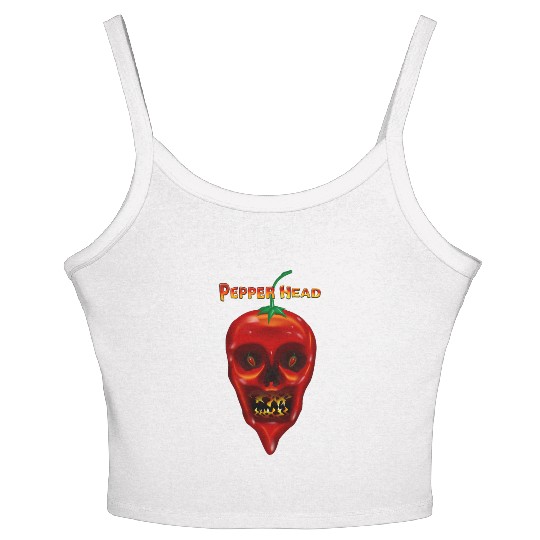 Pepper Head Skull Women's Spaghetti Strap Tank Top