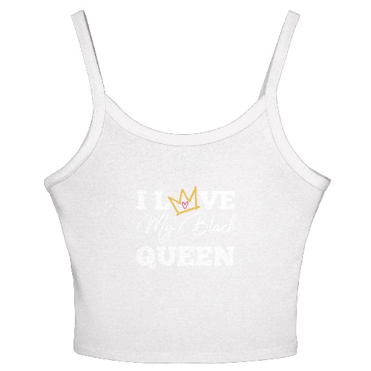 I Love My Black Queen Couples King And Queen Top T Women's Spaghetti Strap Tank Top