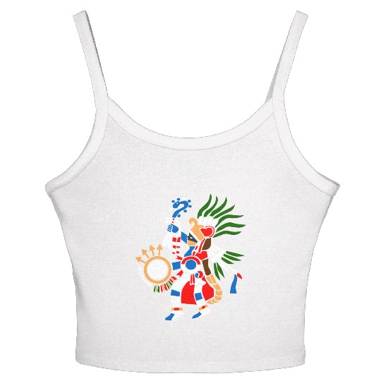 Aztec Symbol Aztec God of War Huitzilopochtli Women's Spaghetti Strap Tank Top
