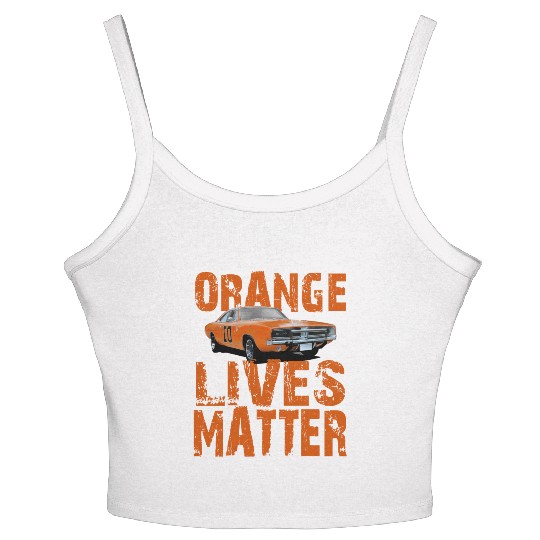 General Lee Dukes Of Hazzard Retro Orange Lives Women's Spaghetti Strap Tank Top