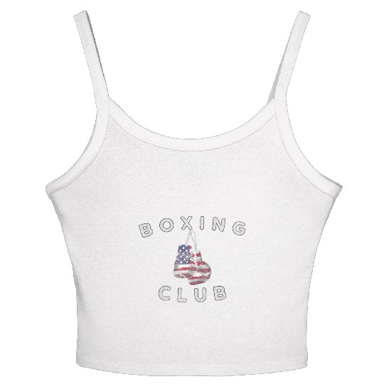 Boxing Club Vintage US Flag Boxing Gloves Women's Spaghetti Strap Tank Top