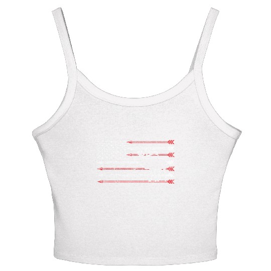 American Flag Elk Hunting Women's Spaghetti Strap Tank Top - Crossbow Hunting