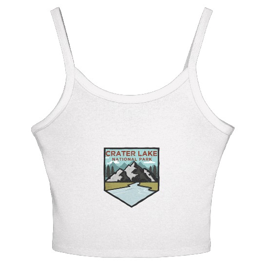 Retro Vintage Crater Lake National Park Gift Women's Spaghetti Strap Tank Top