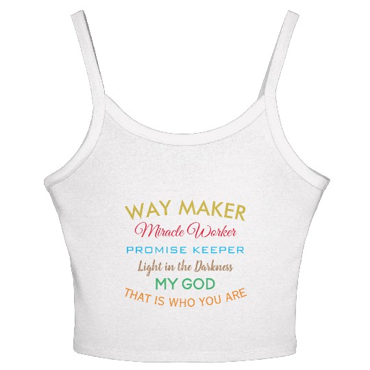 Way Maker miracle worker promise keeper light Women's Spaghetti Strap Tank Top