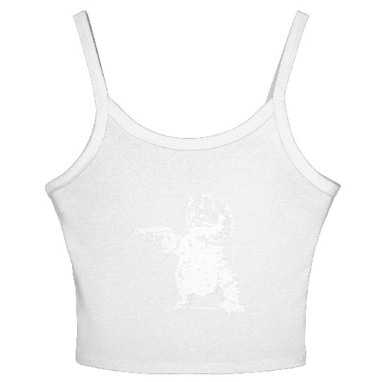 Gun Kitty Funny Cat Women's Spaghetti Strap Tank Top