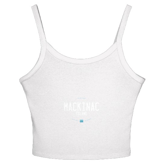 Mackinac Island Michigan Beach Waves Women's Spaghetti Strap Tank Top