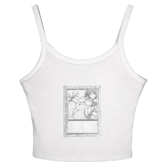 hen Anime Waifu japanese sexy bikin Girl Ahegao Women's Spaghetti Strap Tank Top