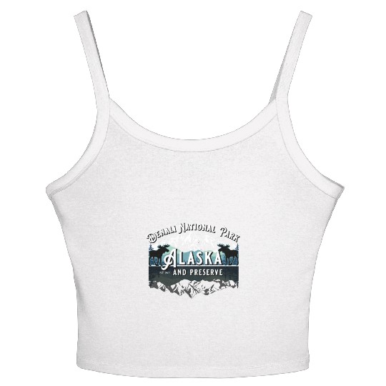 Denali National Park Alaska Ak Usa Moose Souvenir Women's Spaghetti Strap Tank Top