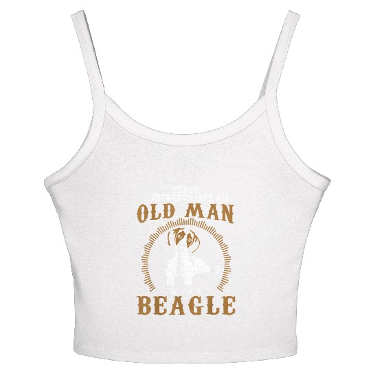 Mens Beagle Grandpa Funny Father Dad Lover Gift Women's Spaghetti Strap Tank Top