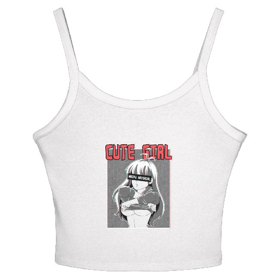 hen Otaku Manga Anime Girl Waifu Material Women's Spaghetti Strap Tank Top