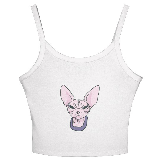 grumpy catpinkGrumpy Sphinx Cat - Purple Women's Spaghetti Strap Tank Top