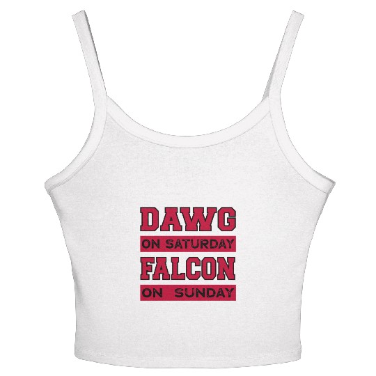 Dawg On Saturday Falcon On Sunday Atlanta Athens F Women's Spaghetti Strap Tank Top