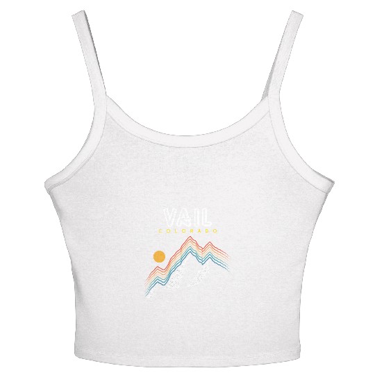 Vail Colorado Usa Ski Resort 1980S Retro Women's Spaghetti Strap Tank Top