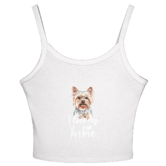 Yorkshire Terrier I Love My Yorkie funny saying Women's Spaghetti Strap Tank Top