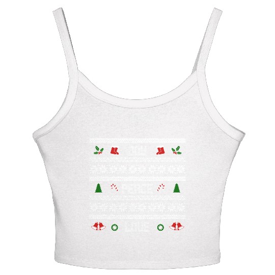 65 MCMLXV JOY PEACE LOVE CHRISTMAS SWEATER DESIGN Women's Spaghetti Strap Tank Top