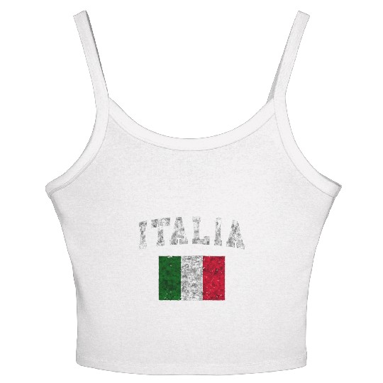 Italia Women's Spaghetti Strap Tank Top Italian Flag Italy Gift Love Souven