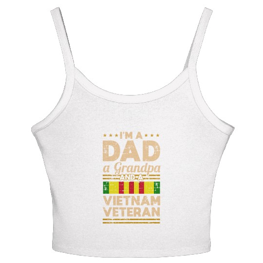 Dad Grandpa Vietnam Veteran Vintage Women's Spaghetti Strap Tank Top