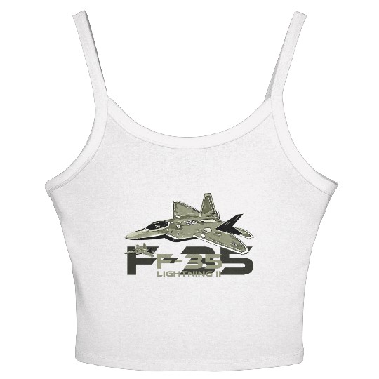 F-35 Lightning fighter jet Women's Spaghetti Strap Tank Top