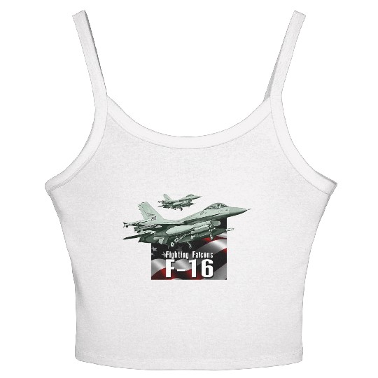 F-16 Fighter Jet Women's Spaghetti Strap Tank Top