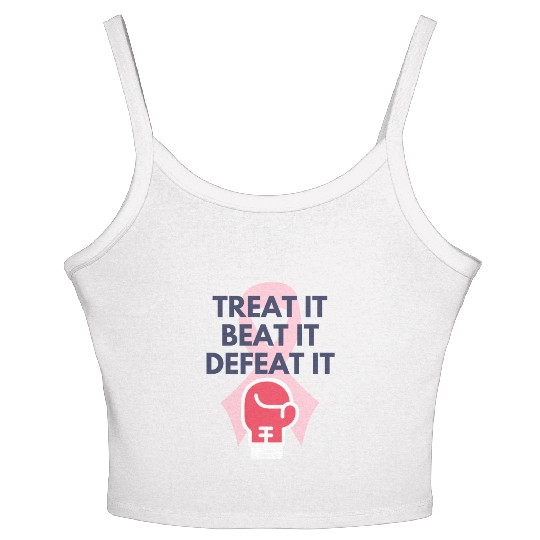 Stronger Than Cancer Beat The Cancer Women's Spaghetti Strap Tank Top