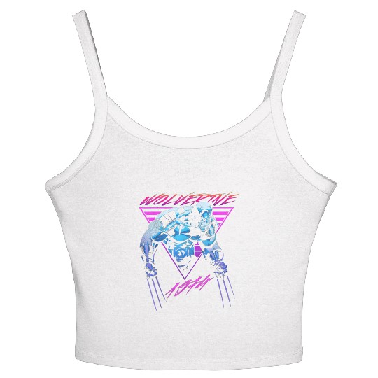 M-a-r-v-e-l W-o-l-verine Neon Retro Logan Graphic Women's Spaghetti Strap Tank Top
