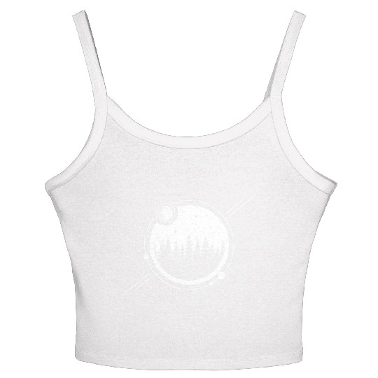 Modern Geometric Nature Forest Astronomy Planets Women's Spaghetti Strap Tank Top