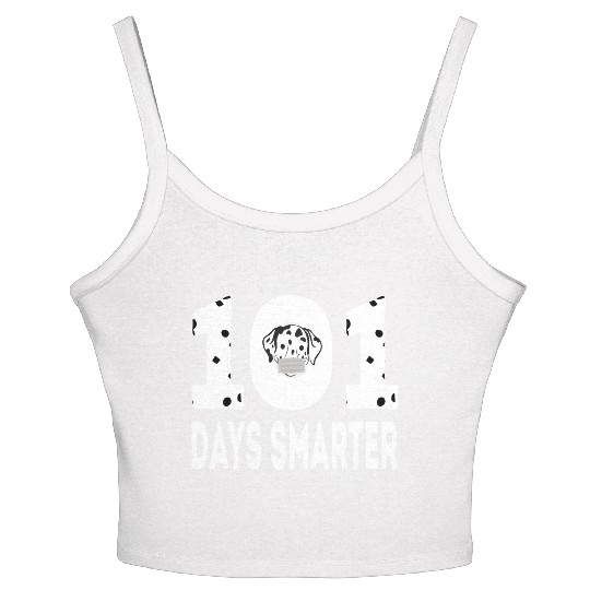 101 Days Smarter Dalmatian Dog Funny Teachers Kids Women's Spaghetti Strap Tank Top