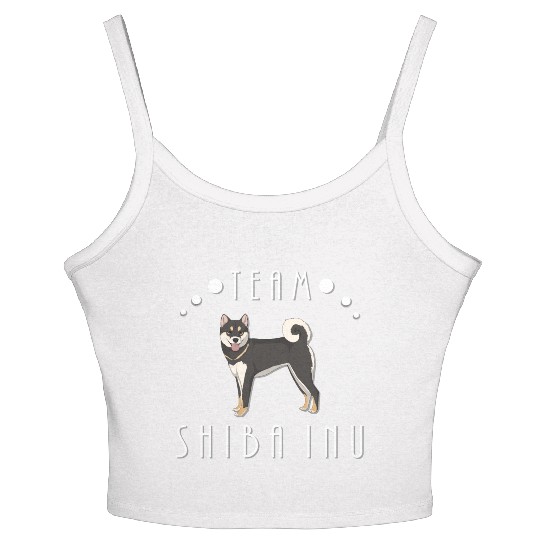 Team Shiba Inu - Black and Tan Women's Spaghetti Strap Tank Top