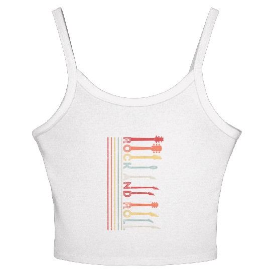 Classic Rock And Roll Vintage Women's Spaghetti Strap Tank Top Concert Band