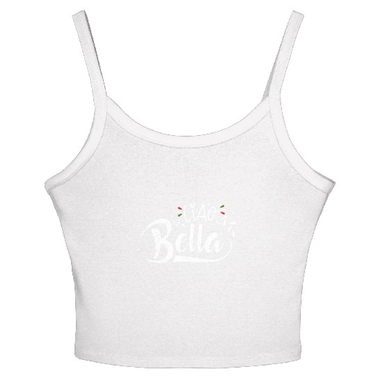 Ciao Bella Italy Quote In Italian Graphic Women's Spaghetti Strap Tank Top