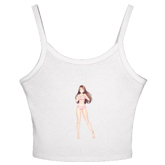 hen Manga Anime Waifu japanese sexy Girl Ahegao Women's Spaghetti Strap Tank Top