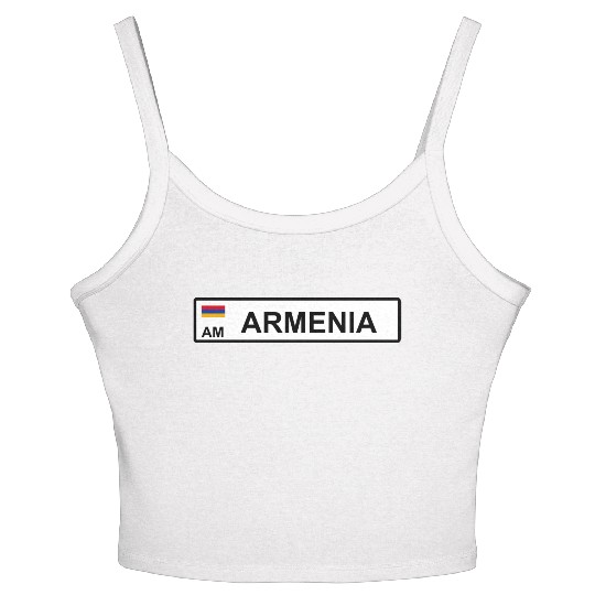 Realistic Armenia License Plate Sticker Women's Spaghetti Strap Tank Top