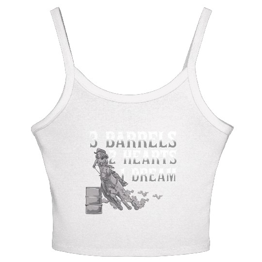 3 Barrels 2 Hearts 1 Dream Horse Barrel Racing Women's Spaghetti Strap Tank Top
