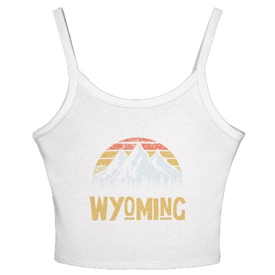 Vintage Retro Wy Wyoming Us Mountain State Women's Spaghetti Strap Tank Top