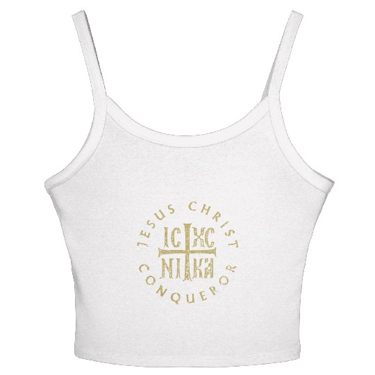 Icxc Nika Cross Orthodox Christian Jesus Christ Co Women's Spaghetti Strap Tank Top