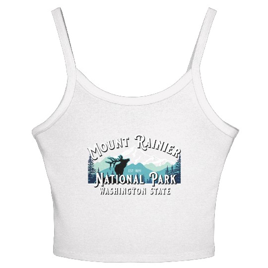 Vintage Mount Rainier National Park Washington Sou Women's Spaghetti Strap Tank Top