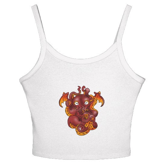 Cthulhu Giant Monster Myth Satanic Demon Gift Women's Spaghetti Strap Tank Top