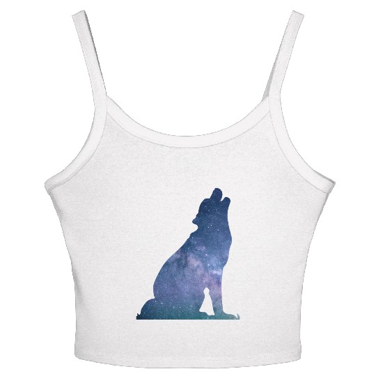 Galaxy Wolf Women's Spaghetti Strap Tank Top