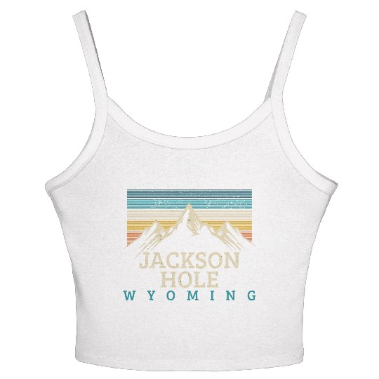 Jackson Hole Wyoming Vintage Mountains Nature Souv Women's Spaghetti Strap Tank Top