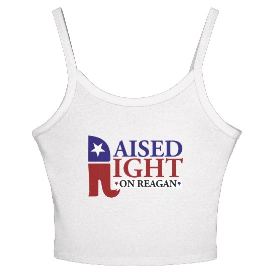 Raised Right On Reagan 80'S Nostalgia Women's Spaghetti Strap Tank Top