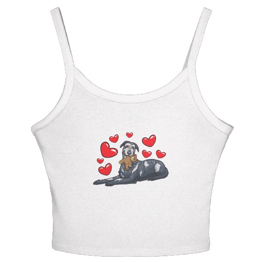 Irish Wolfhound Dog With Stuffed Animal Women's Spaghetti Strap Tank Top