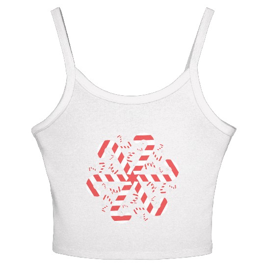 Candy Cane Gift Snowflake Candy Cane Christmas Women's Spaghetti Strap Tank Top