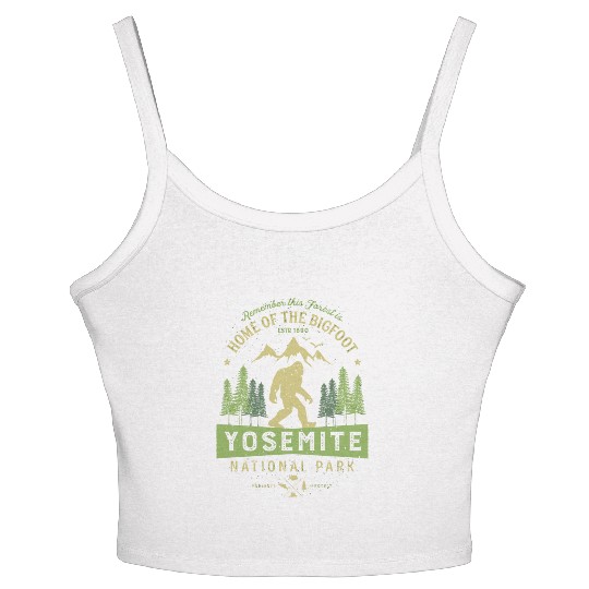 Yosemite National Park California Bigfoot Vintage Women's Spaghetti Strap Tank Top