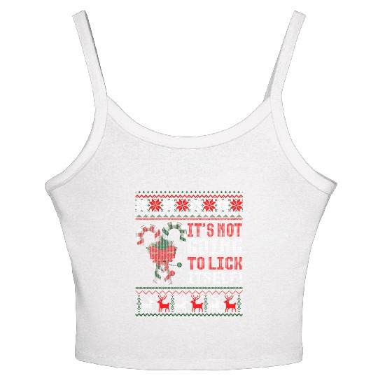 Its Not Going To Lick Itself Candy Cane Ugly Sweat Women's Spaghetti Strap Tank Top