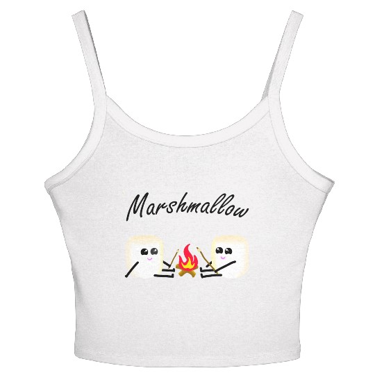 Marshmallow candy sweet camping kids Women's Spaghetti Strap Tank Top